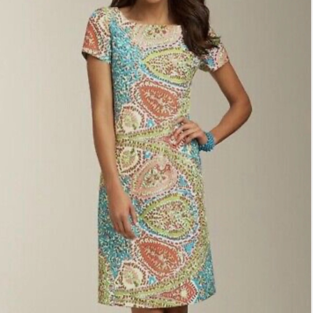 Talbots Women's Silk Paisley Sheath Dress Size 6P NWOT